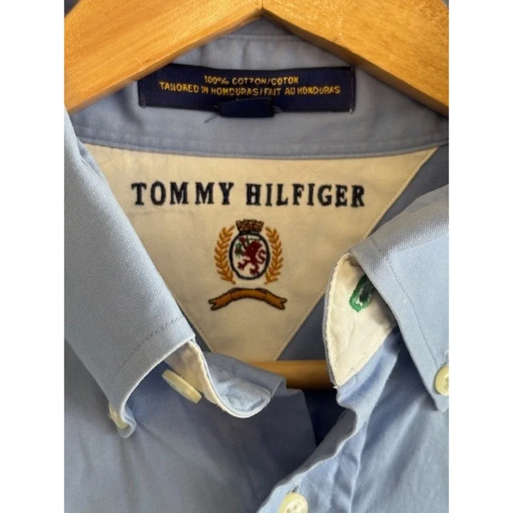 Tommy Hilfiger Button Down Blue Oxford Shirt Men's‎ Size 15.5-34 Long Sleeve